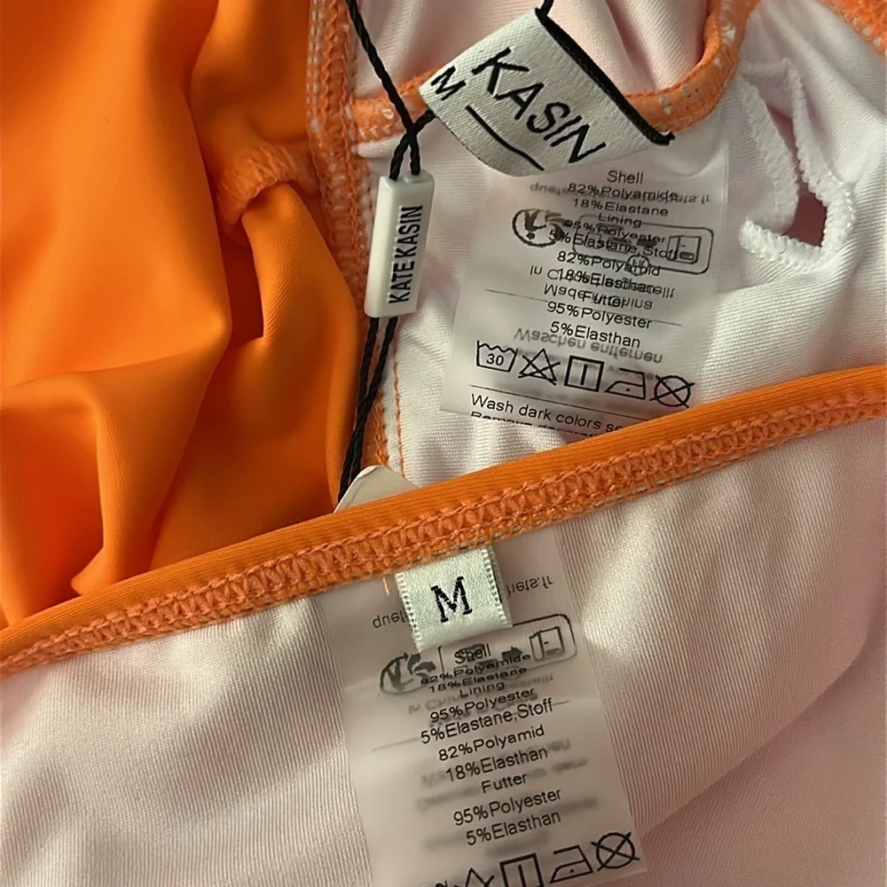 Kate Kasin Women’s 2-Piece Orange Tankini Swimsuit Sz Medium NWT Resortwear Chic - Picture 13 of 15